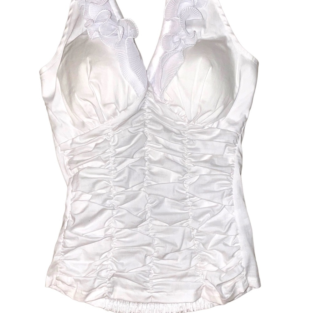 Body Central White Ruffled Halter Neck Top - Picture 4 of 8